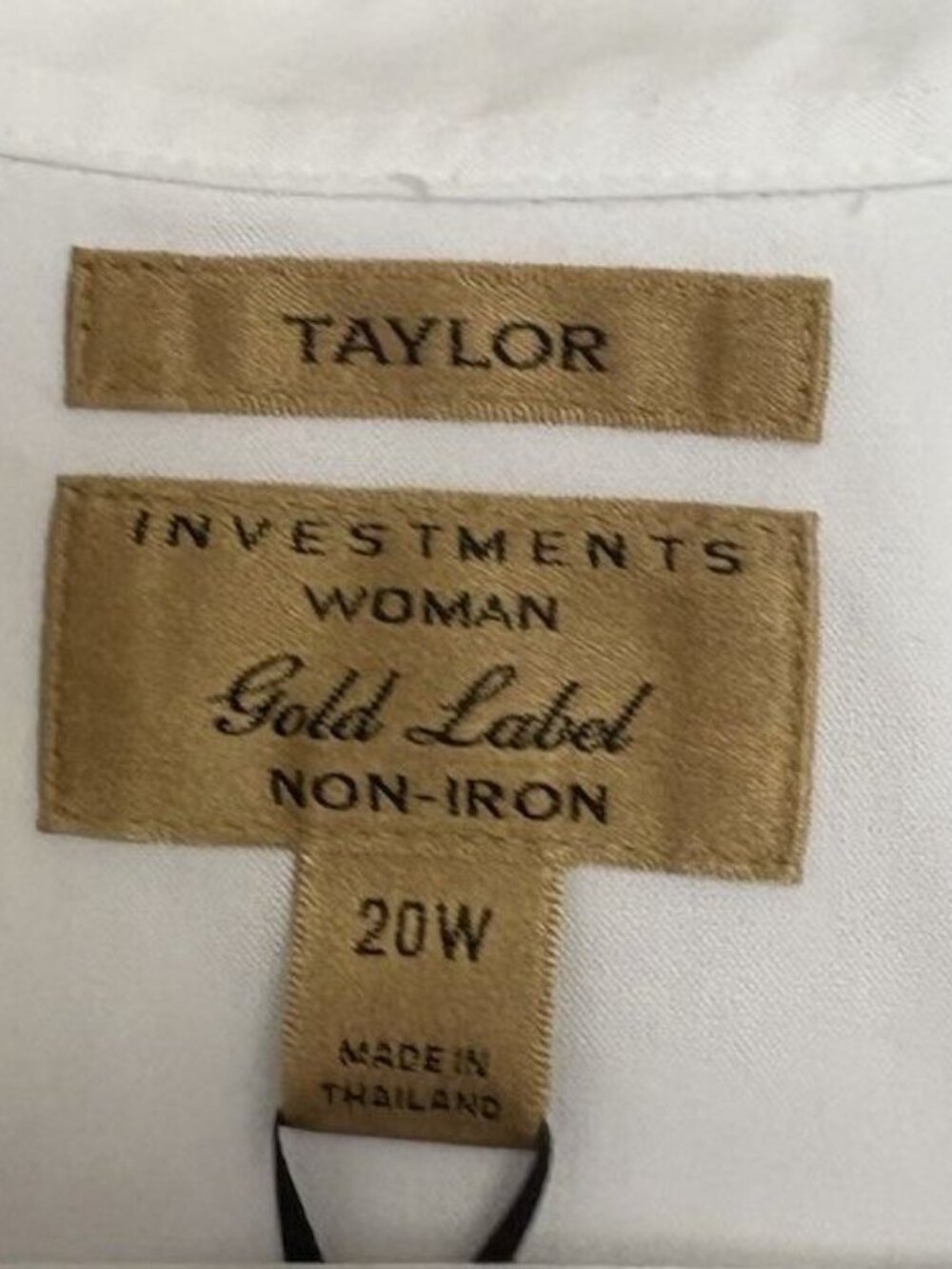 Investments Taylor Gold Label 3/4 Sleeve Button Down Blouse 20 W NEW Plus Size - Picture 5 of 10